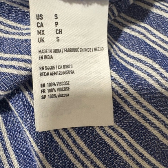 American Eagle Blue Striped Wrap Short Summer‎ Mini Dress Size Small - Picture 12 of 13